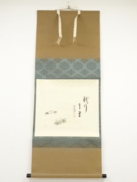 JAPANESE HANGING SCROLL / HAND PAINTED / CRABS